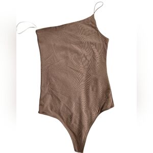 Babaton One-Shoulder Brown Bodysuit